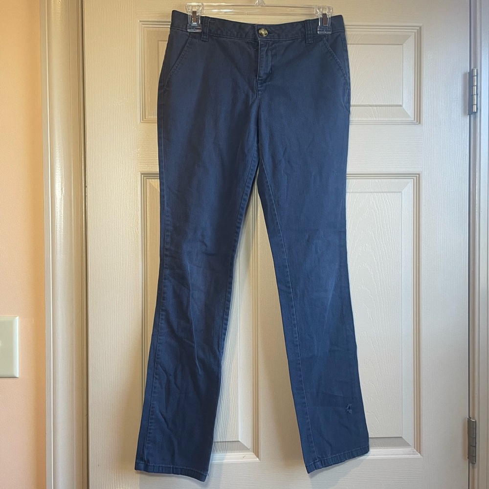 Old Navy Kids Dark Blue Pants, Adjustable Waist, Faux Back Pockets, Size 14
